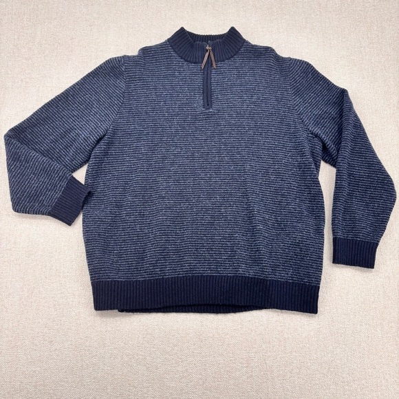 Pendleton Other - Pendleton Washable Wool 1/4 Zip Navy Blue Sweater Pullover Long Sleeve Mens XL